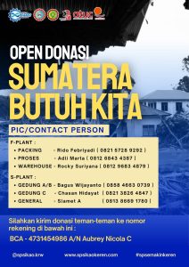 PUK MENGGALANG DONASI UNTUK KORBAN BENCANA ALAM SUMATERA